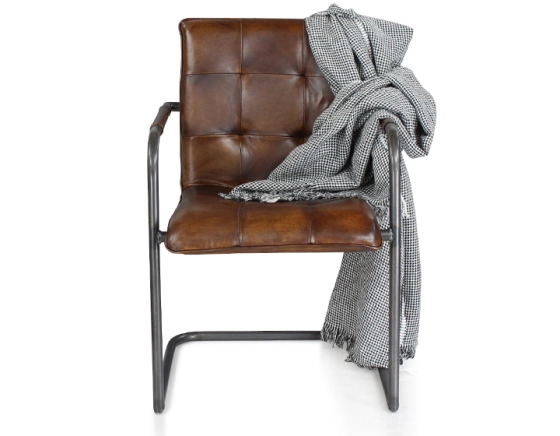 Fauteuil de bureau cuir marron soutenu