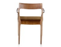 Chaise scandinave avec accoudoirs bois teinte noyer assise tissu velours bronze Chaise scandinave avec accoudoirs bois teinte noyer assise tissu velours bronze