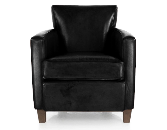 Leather club armchair black