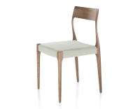 Scandinavian chair walnut-stained wood natural beige fabric seat natural wood stain burgundy fabric seat Scandinavian chair walnut-stained wood natural beige fabric seat natural wood stain burgundy fabric seat