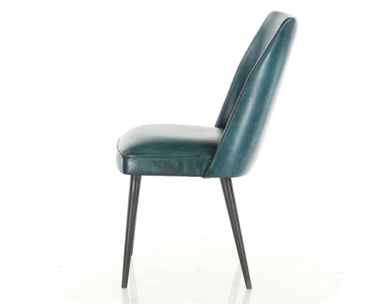 Chaise vintage cuir bleu