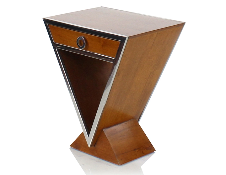 Table de chevet art déco bois teinte merisier Table de chevet art déco bois teinte merisier