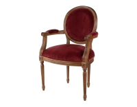 Sillón antiguo estilo Luis XVI bois teinte ancienne et tissu bordeaux