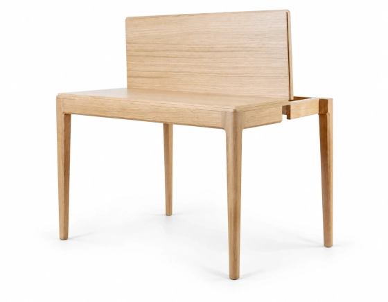 Consola extensible de nogal con 2 extensiones teinte naturelle 120x40 cm