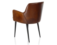 Chaise vintage avec accoudoirs cuir marron vintage Chaise vintage avec accoudoirs cuir marron vintage