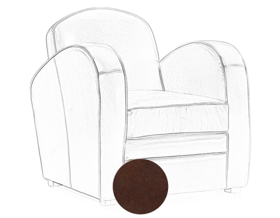 Fauteuil club cuir marron soutenu