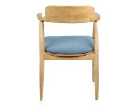 Scandinavian chair natural wood stain and denim fabric Scandinavian chair natural wood stain and denim fabric