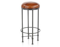 Tabouret de bar vintage cuir marron clair Tabouret de bar vintage cuir marron clair