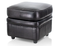 Leather pouffe black Leather pouffe black