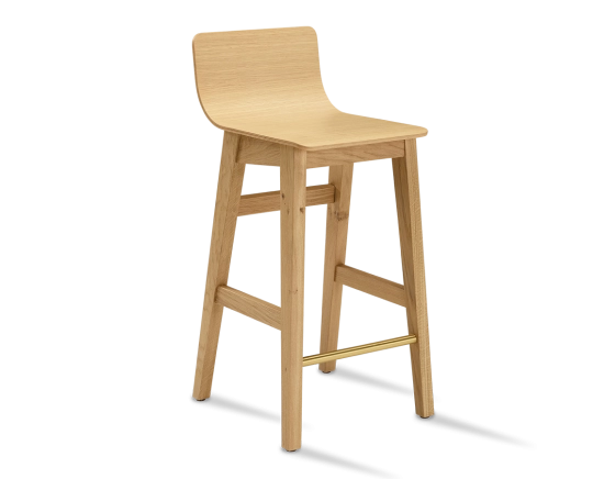 Tabouret de bar en chêne H60 cm bois teinte naturelle