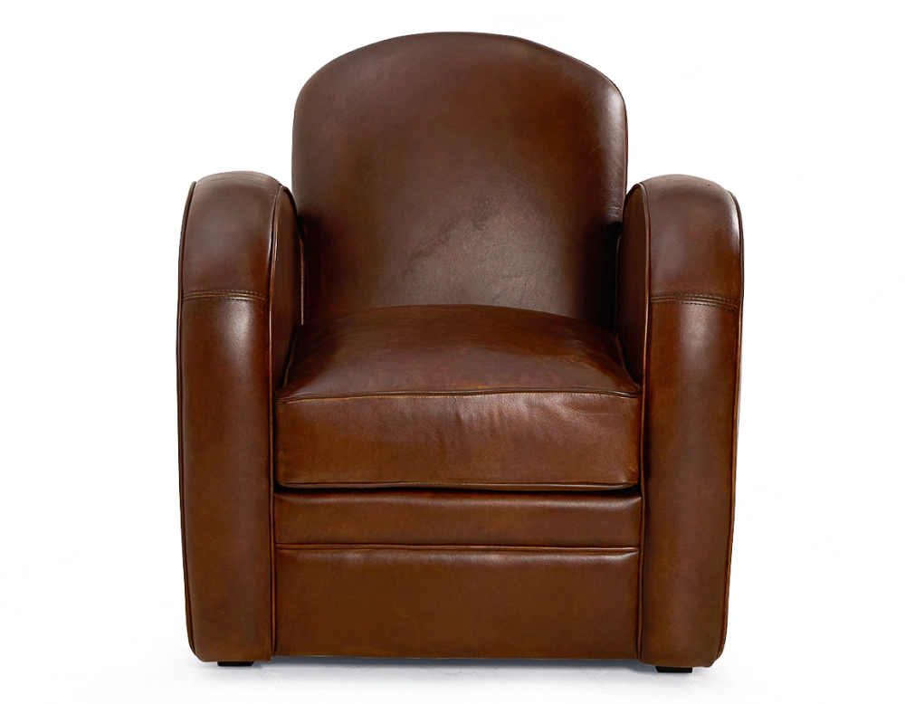 Fauteuil club cuir marron vintage