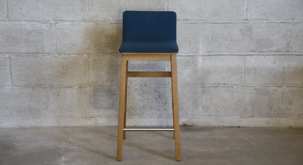 Oak bar stool H80 cm wood stain X seat fabric Y