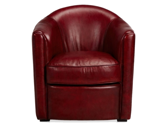 Fauteuil club cuir rouge carmin