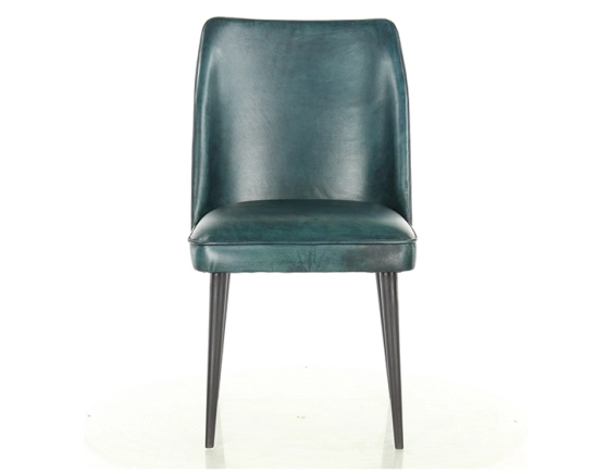 Chaise vintage cuir bleu