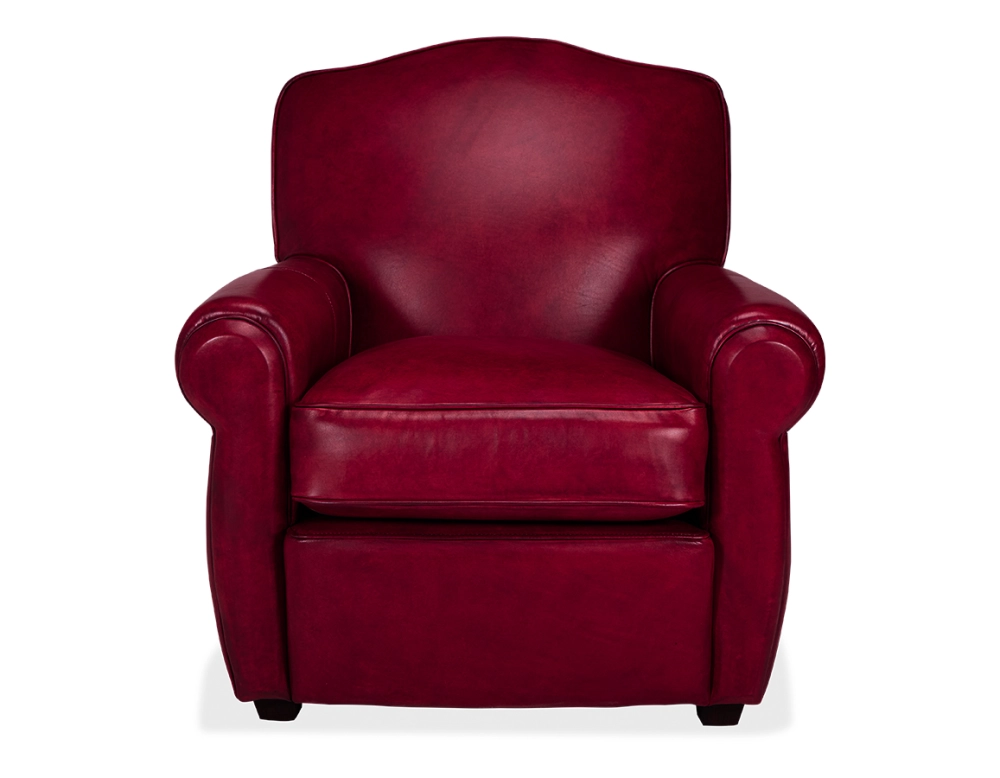 Fauteuil club cuir rouge carmin Fauteuil club cuir rouge carmin