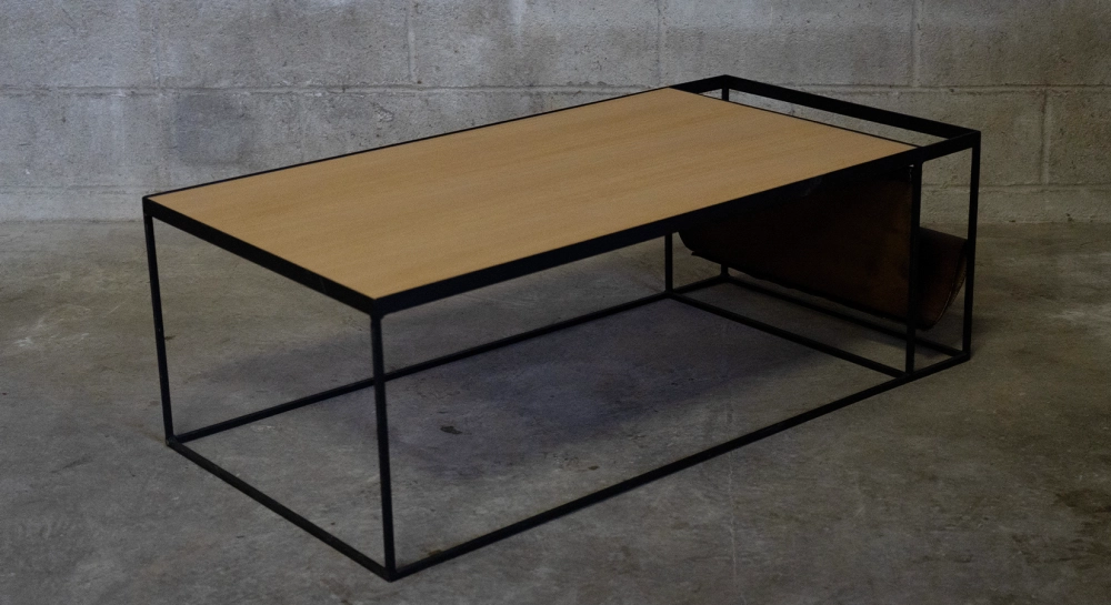 Table basse industrielle chêne naturel