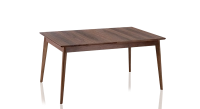 Table extensible 6 à 12 personnes en noyer avec plateau et allonges bois teinte naturelle 140x100 cm Table extensible 6 à 12 personnes en noyer avec plateau et allonges bois teinte naturelle 140x100 cm