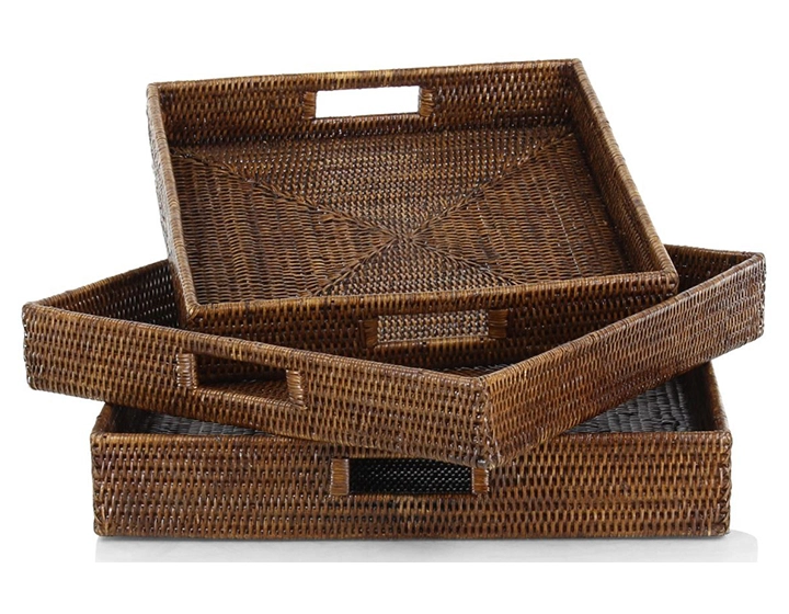 Large square rattan serving tray Large square rattan serving tray