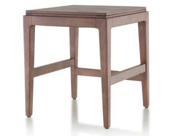 H45 cm design stool walnut stained wood seat wood