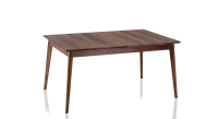 Table extensible en noyer avec plateau et allonges bois teinte naturelle 140x90 cm