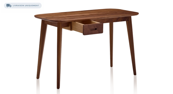 Bureau scandinave en noyer teinte naturelle L150 cm