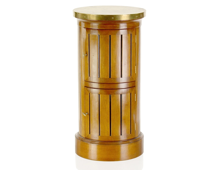 Somno side table cherry-stained wood and brass top Somno side table cherry-stained wood and brass top
