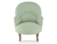 Toad armchair with armrests walnut-stained wooden legs and sage green fabric Toad armchair with armrests walnut-stained wooden legs and sage green fabric