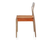 Scandinavian chair walnut-stained wood, terracotta velvet seat Scandinavian chair walnut-stained wood, terracotta velvet seat