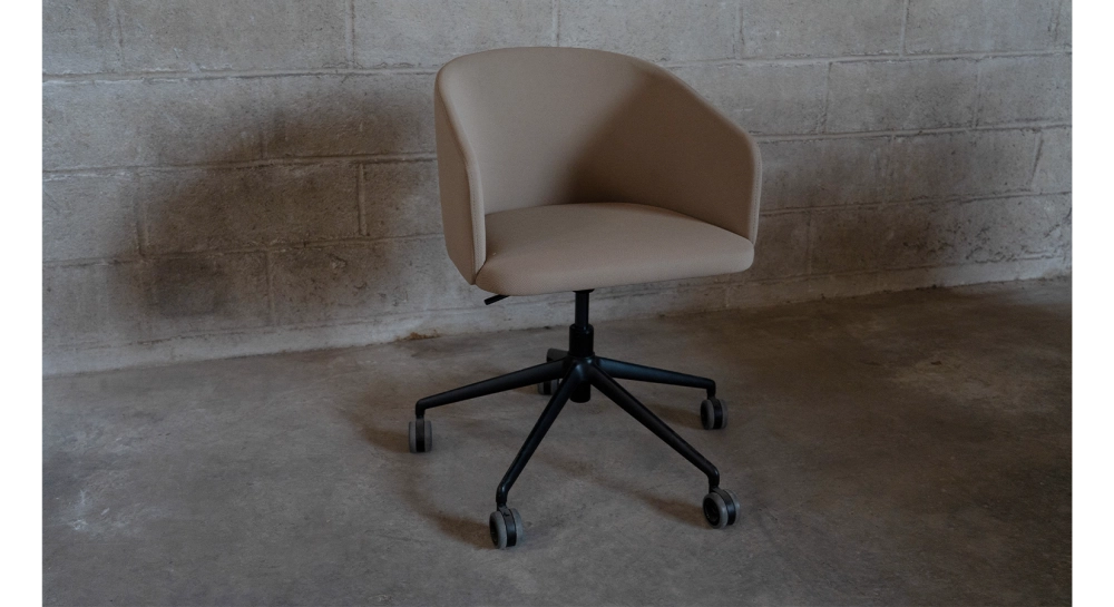 Silla de oficina con ruedas asiento de tejido verde caqui claro