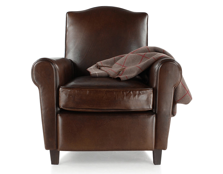Leather club armchair dark brown Leather club armchair dark brown
