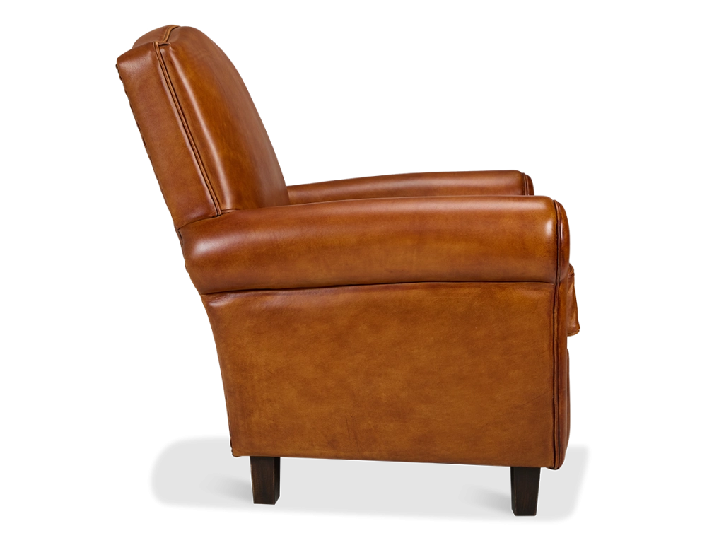 Fauteuil club cuir marron clair Fauteuil club cuir marron clair