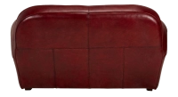 Canapé club cuir 2 places rouge carmin accoudoirs passepoil