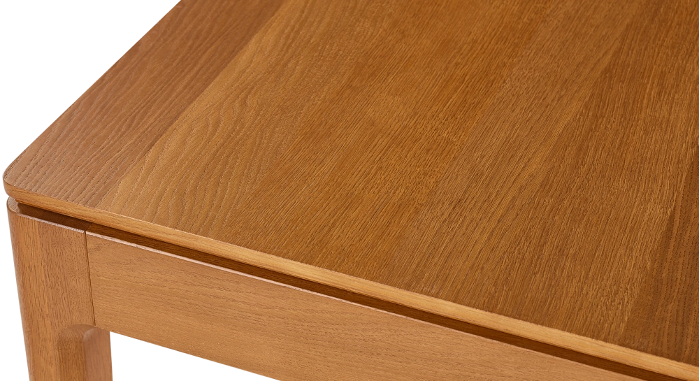 Table salle à manger en chêne 6 personnes teinte merisier plateau bois 140x100 cm Table salle à manger en chêne 6 personnes teinte merisier plateau bois 140x100 cm