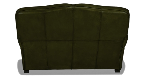 Canapé club cuir 2 places vert olive