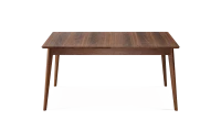 Table extensible en noyer avec plateau et allonges bois teinte naturelle 210x100 cm