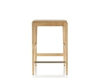 H60 cm designer bar stool natural wood stain wooden seat