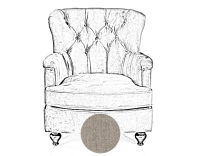 Fauteuil Chesterfield tissu beige naturel moyen dossier Fauteuil Chesterfield tissu beige naturel moyen dossier