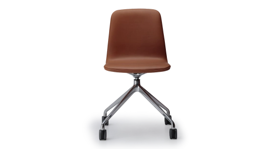Office chair with 5 branches assise cuir camel