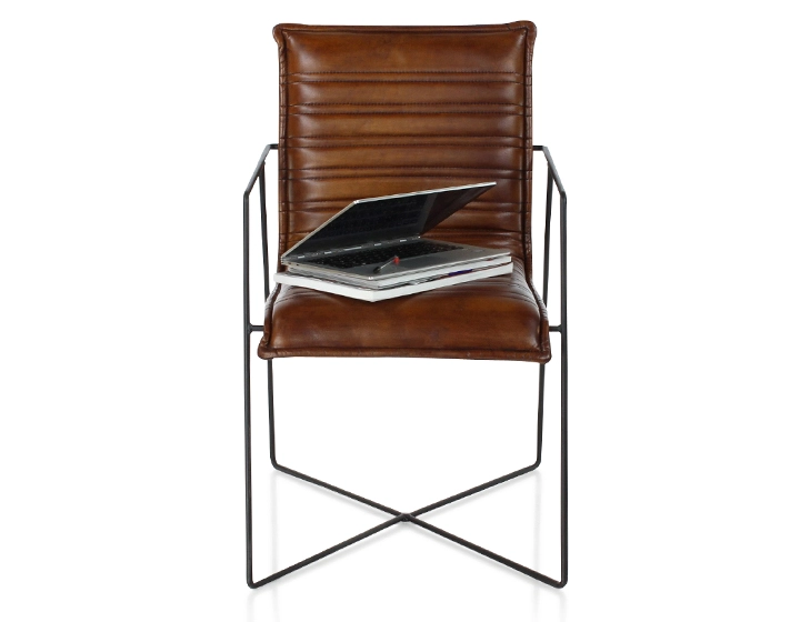 Fauteuil de bureau cuir marron vintage Fauteuil de bureau cuir marron vintage