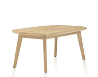 Table basse ovale en chêne teinte naturelle 100x60 cm Table basse ovale en chêne teinte naturelle 100x60 cm