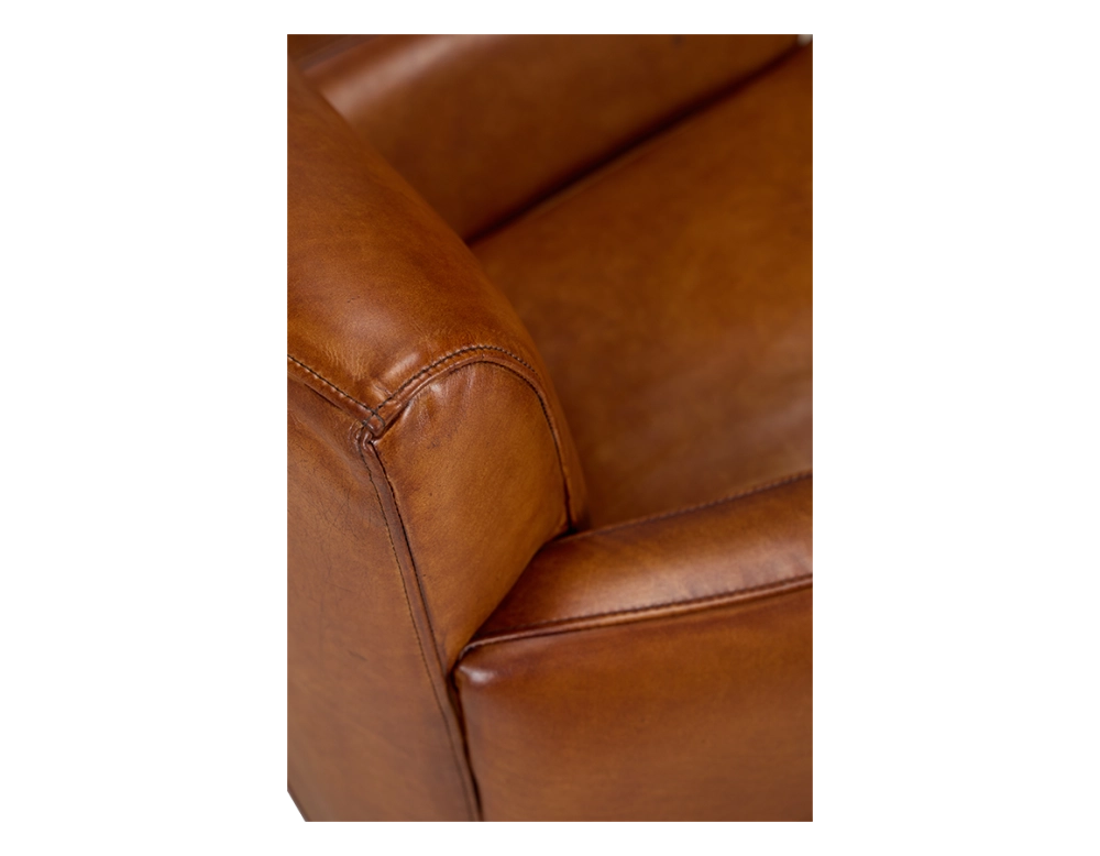 Fauteuil club cuir marron clair Fauteuil club cuir marron clair