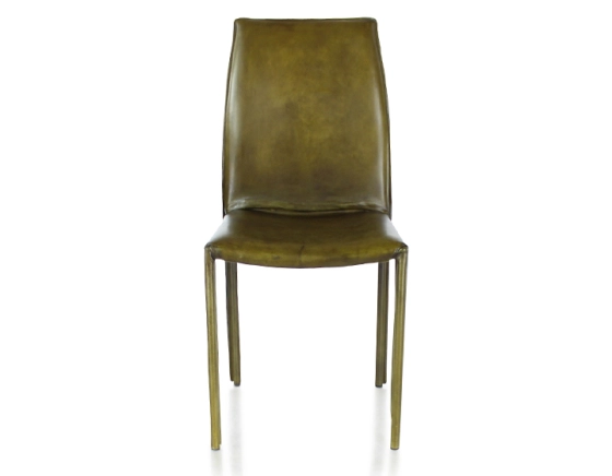 Vintage leather chair olive green