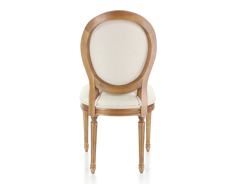 Chaise ancienne style Louis XVI bois teinte ancienne et tissu bouclé blanc Chaise ancienne style Louis XVI bois teinte ancienne et tissu bouclé blanc