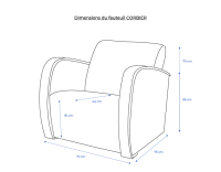 Fauteuil design bois teinte merisier et tissu beige naturel
