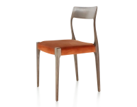 Scandinavian chair wood stained dark brown seat terracotta velvet fabric Scandinavian chair wood stained dark brown seat terracotta velvet fabric