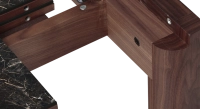 Table extensible 8 à 12 personnes en noyer et céramique allonges céramique bois teinte naturelle et céramique effet marbre noir m2 180x100 cm Table extensible 8 à 12 personnes en noyer et céramique allonges céramique bois teinte naturelle et céramique effet marbre noir m2 180x100 cm