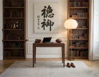 Bureau design en chêne teinte marron foncé L80 cm