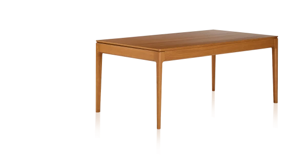 Table extensible en chêne 6 à 10 personnes avec plateau et allonges bois teinte merisier 140x90 cm