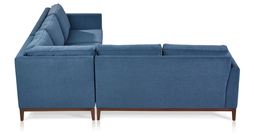 Canapé d'angle 6/7 places avec angle gauche plus long tissu bleu jean (3G - A - 2,5D) Canapé d'angle 6/7 places avec angle gauche plus long tissu bleu jean (3G - A - 2,5D)