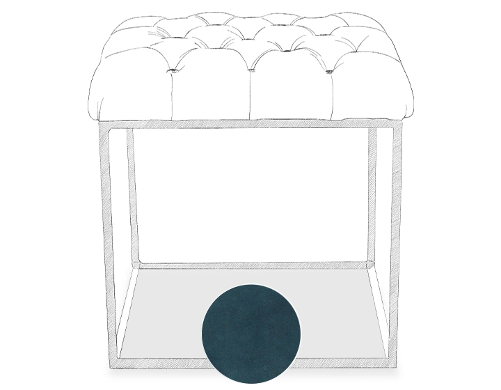 Pouf Chesterfield cuir bleu Pouf Chesterfield cuir bleu
